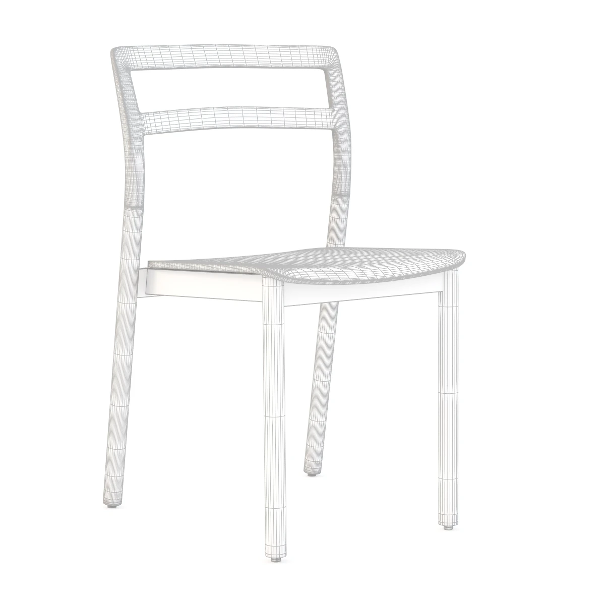 DE PADOVA FLORINDA Stackable Solid Wood Chair 3D Model_03