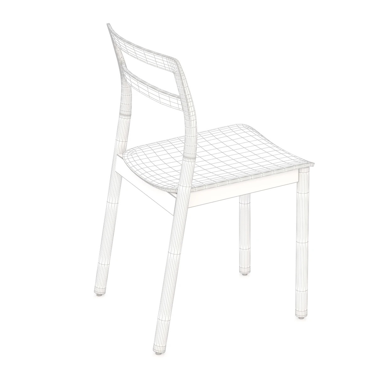 DE PADOVA FLORINDA Stackable Solid Wood Chair 3D Model_07