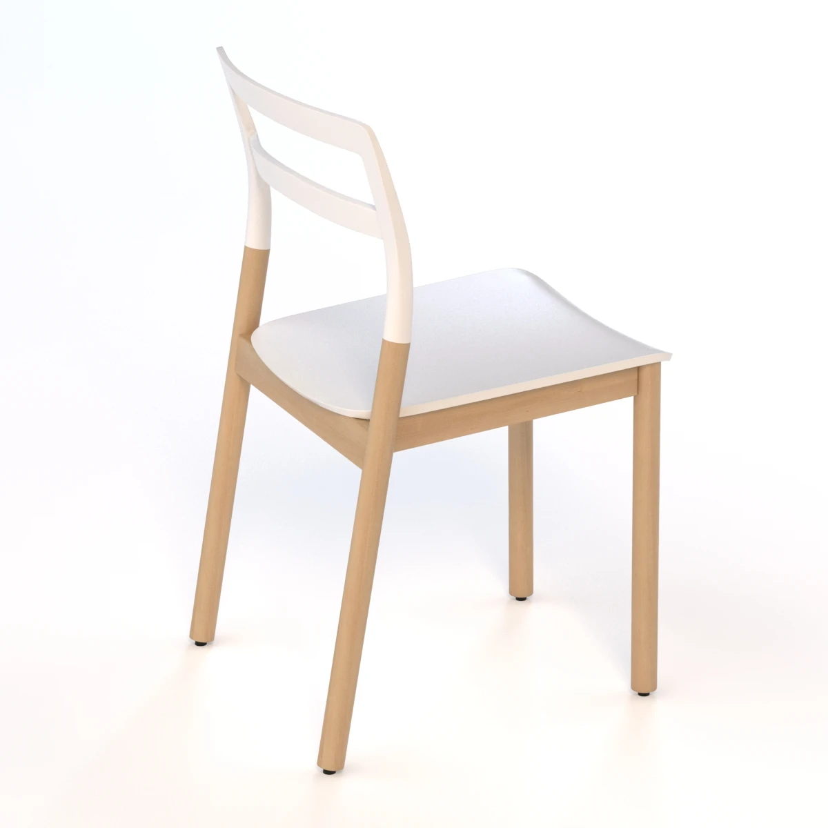 DE PADOVA FLORINDA Stackable Solid Wood Chair 3D Model_05