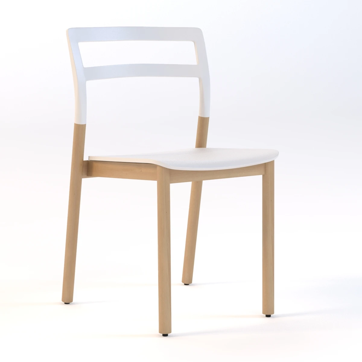 DE PADOVA FLORINDA Stackable Solid Wood Chair 3D Model_01
