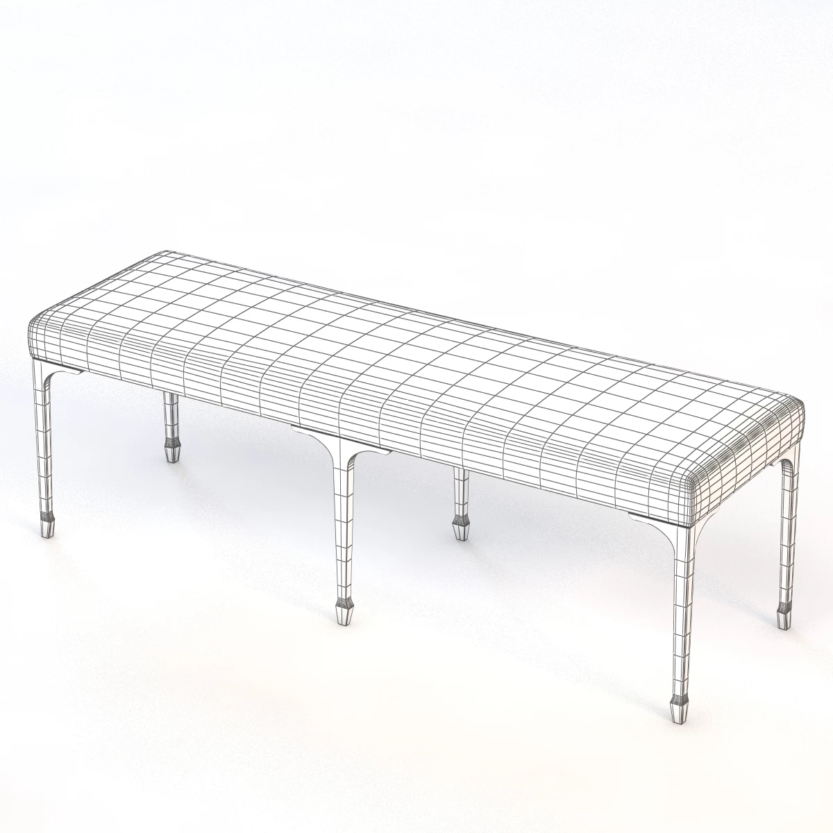 Detail Pointu Bed Bench 3D Model_05