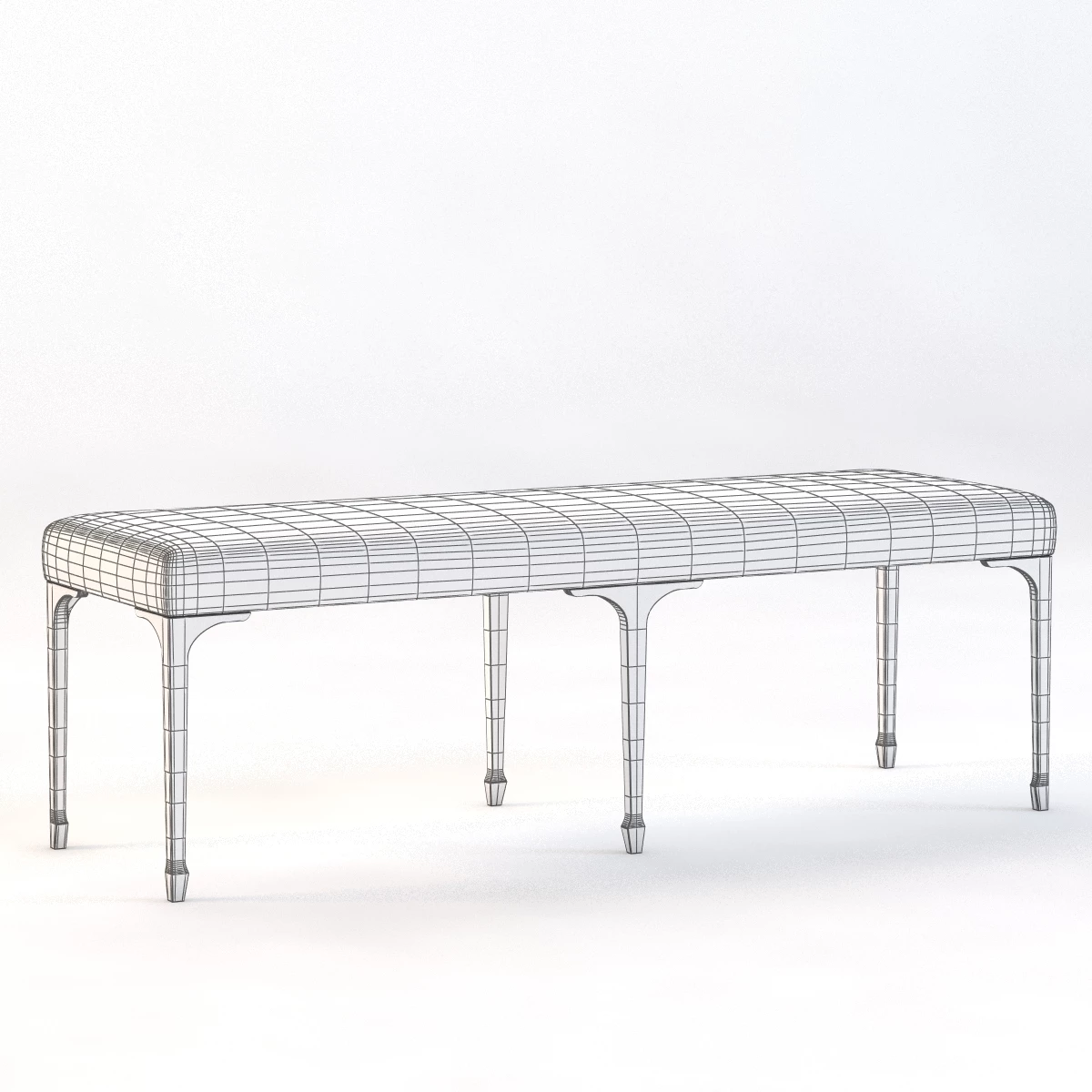 Detail Pointu Bed Bench 3D Model_01