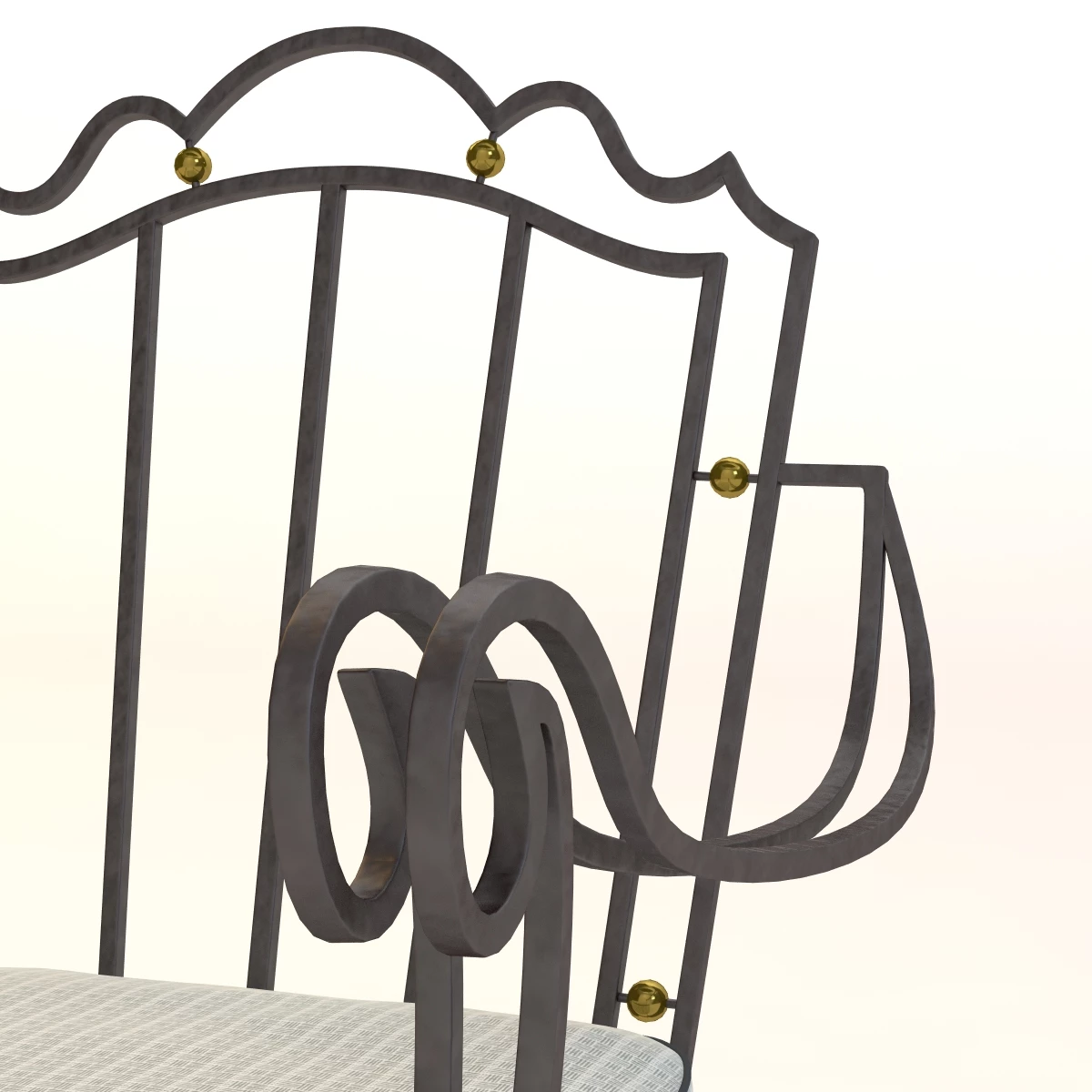 Drake Wrought Iron Arm Chair 3D Model_011