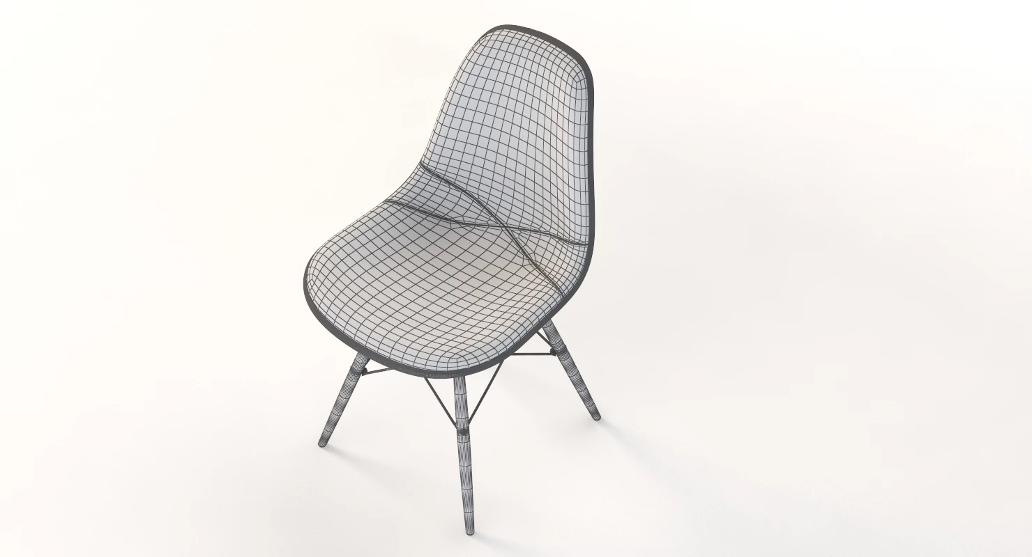 Eames Molded Fiberglass Upholstered Dowel-Leg Side Chair 3D Model_014