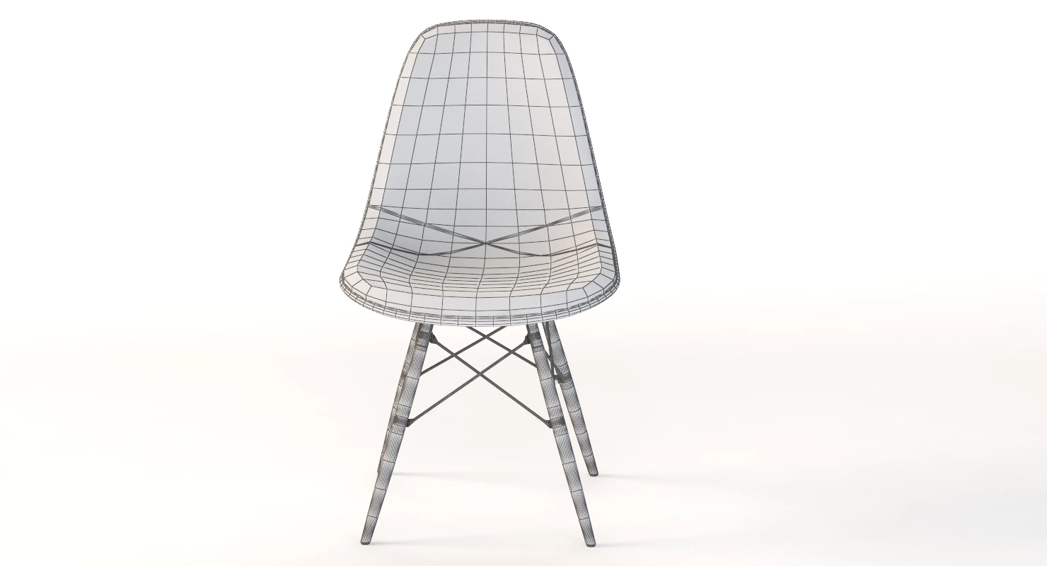 Eames Molded Fiberglass Upholstered Dowel-Leg Side Chair 3D Model_013