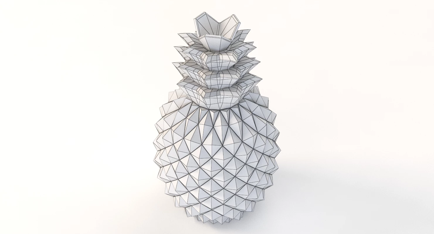 Elegant Ceramic Pineapple Centerpiece Decor 3D Model_011