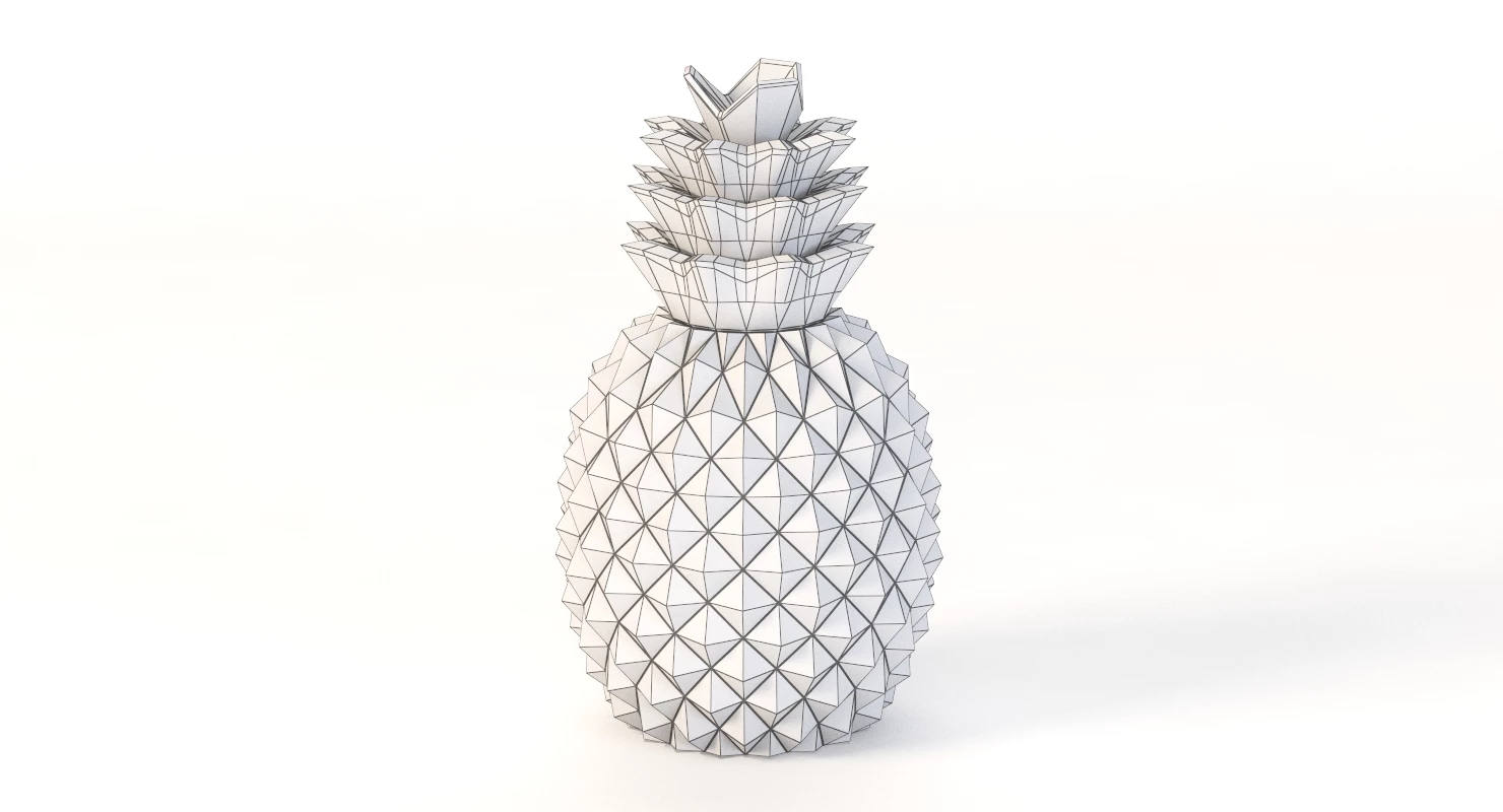 Elegant Ceramic Pineapple Centerpiece Decor 3D Model_010