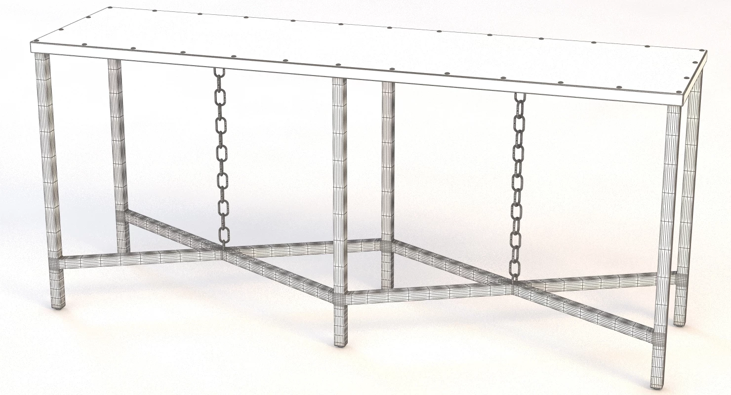 English Mail Sorter Chain Console 3D Model_06