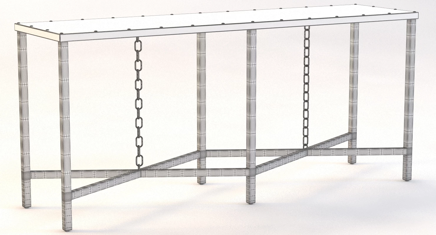 English Mail Sorter Chain Console 3D Model_03