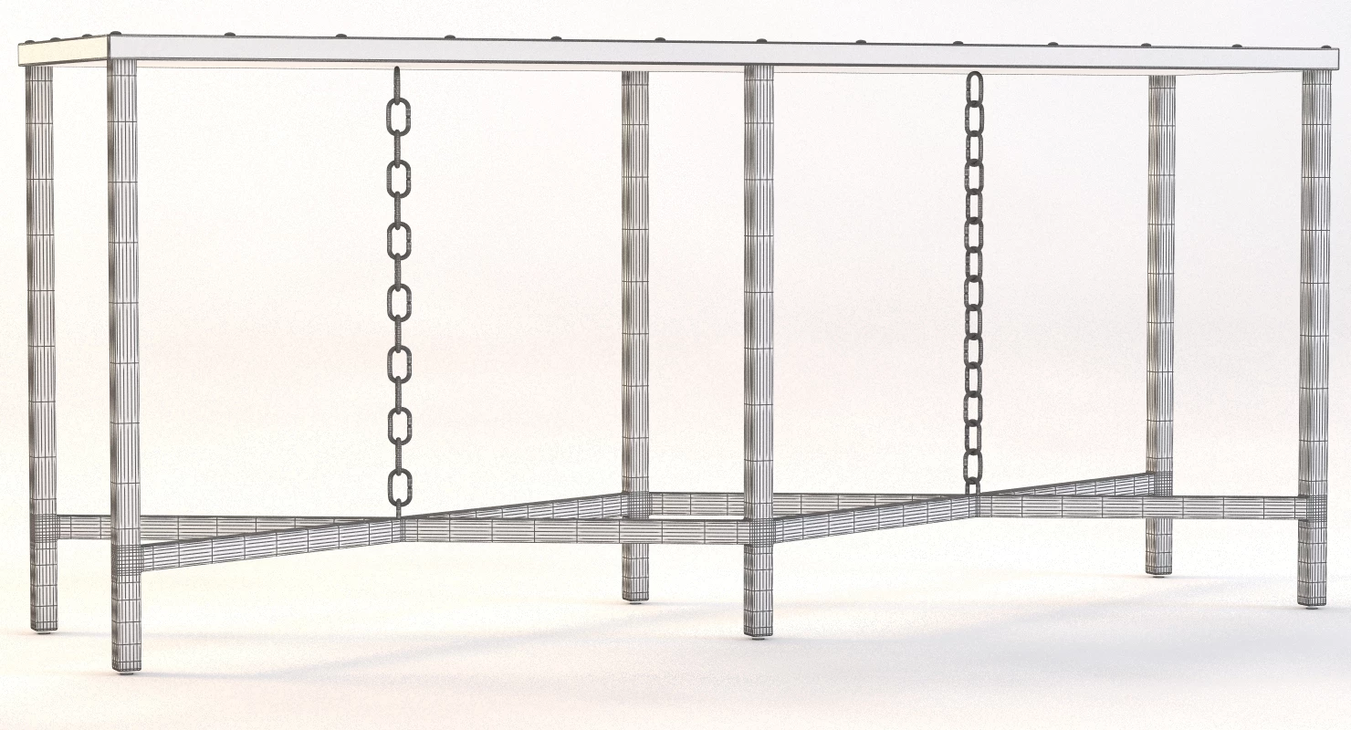 English Mail Sorter Chain Console 3D Model_09