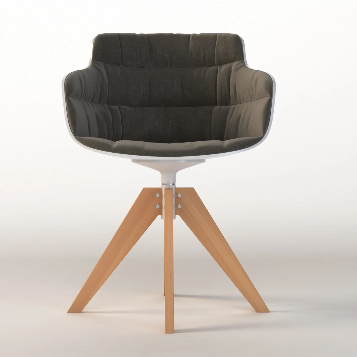 Flow Slim Armchair Padded With 4 Legged 3D Model_07