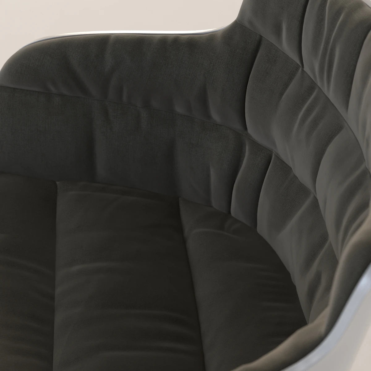 Flow Slim Armchair Padded With 4 Legged 3D Model_08