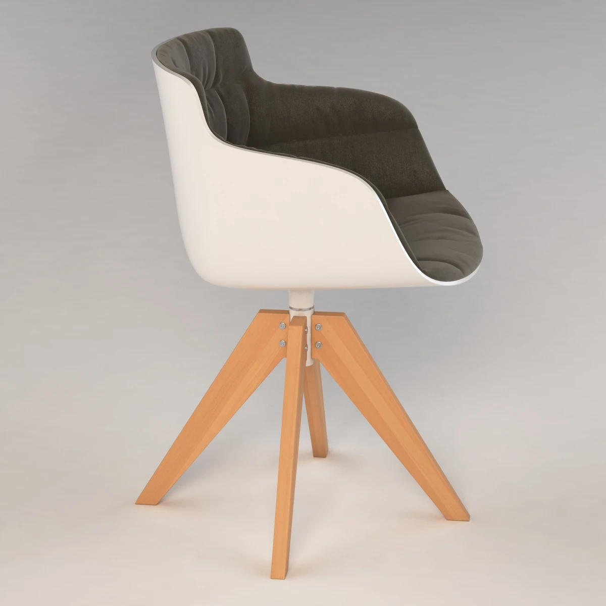 Flow Slim Armchair Padded With 4 Legged 3D Model_05