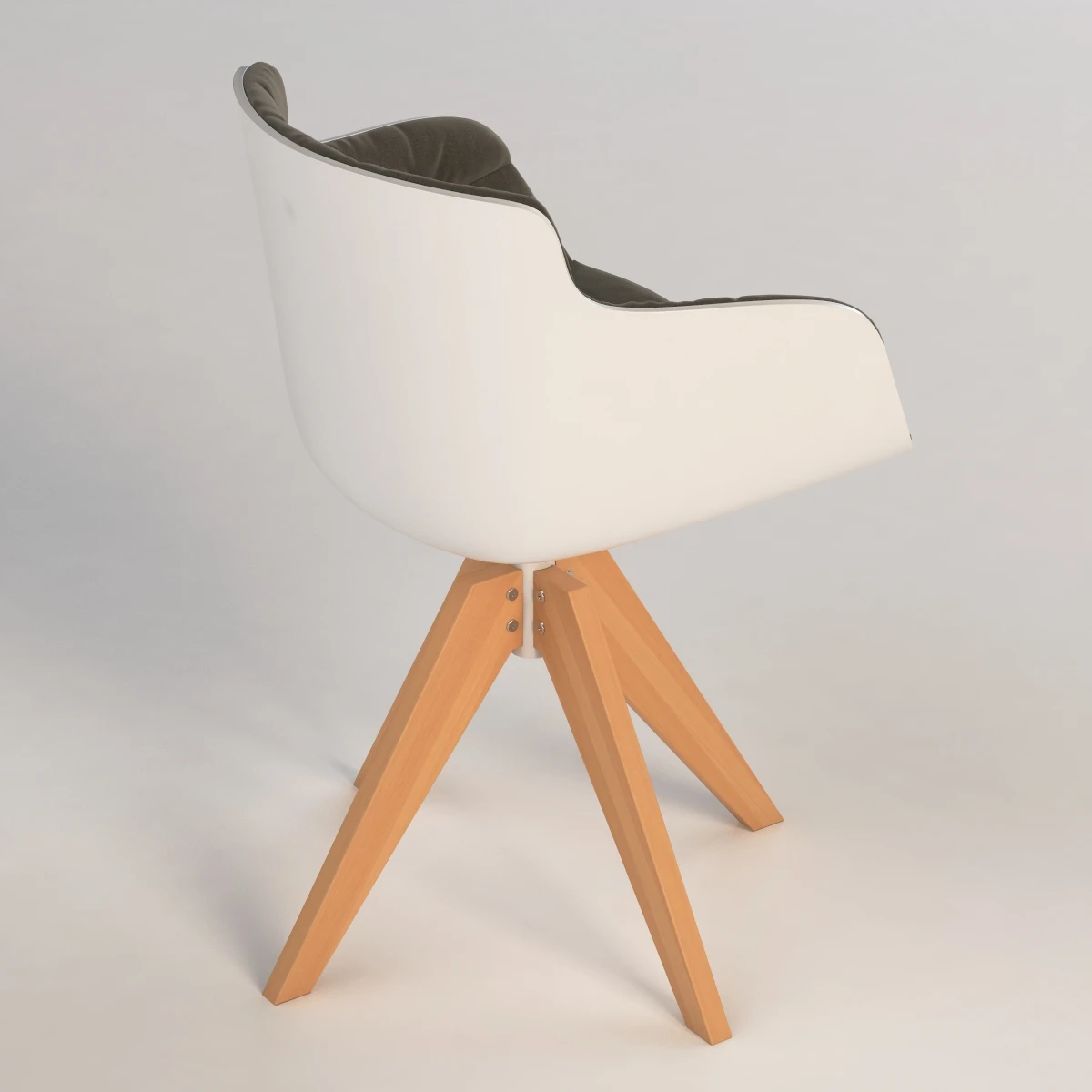 Flow Slim Armchair Padded With 4 Legged 3D Model_06