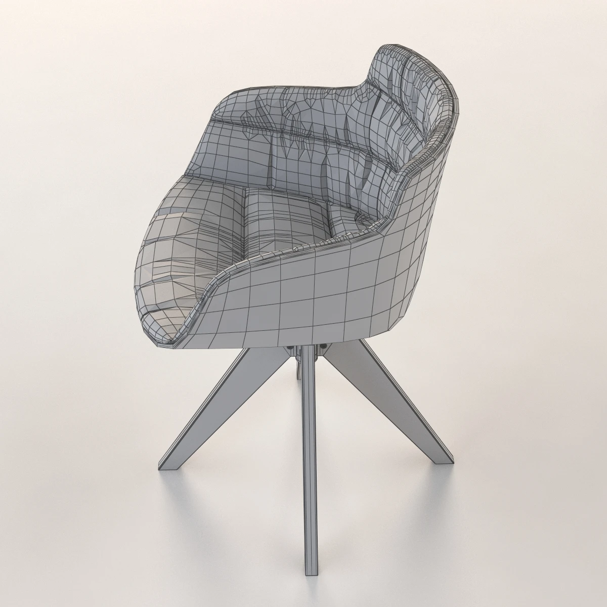 Flow Slim Armchair Padded With 4 Legged 3D Model_014