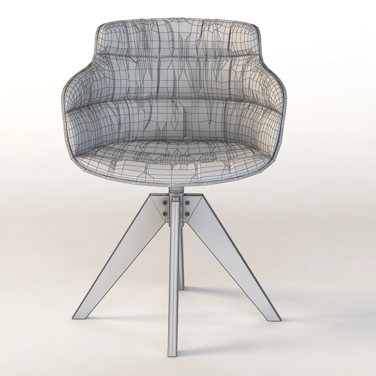 Flow Slim Armchair Padded With 4 Legged 3D Model_012