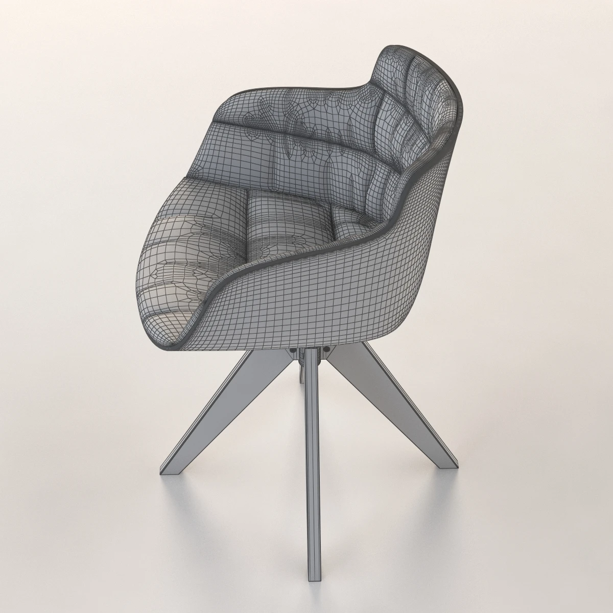 Flow Slim Armchair Padded With 4 Legged 3D Model_013