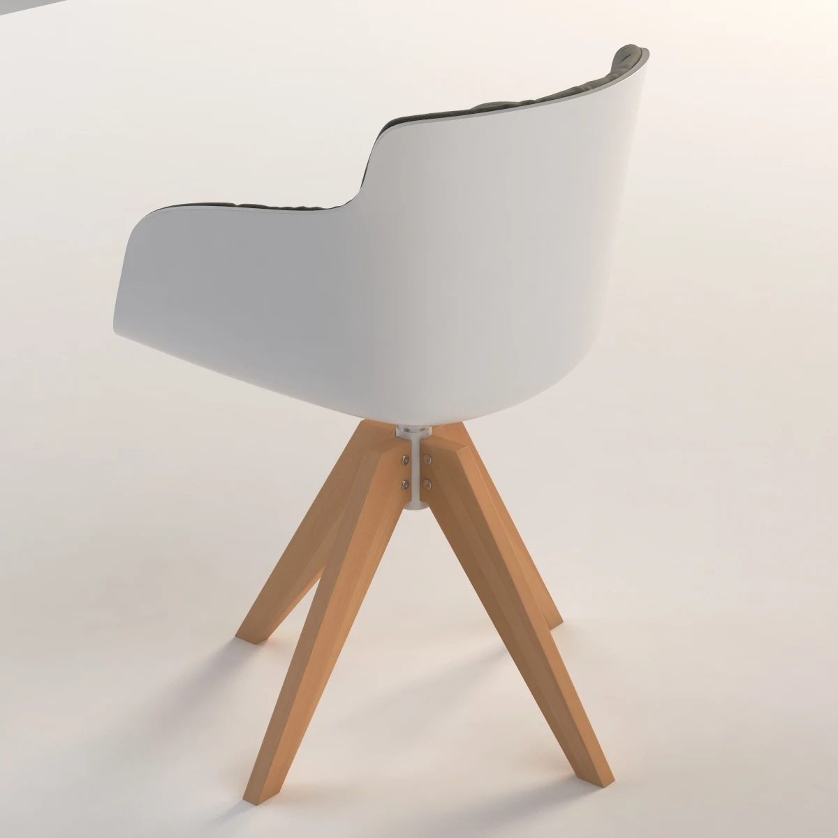 Flow Slim Armchair Padded With 4 Legged 3D Model_01