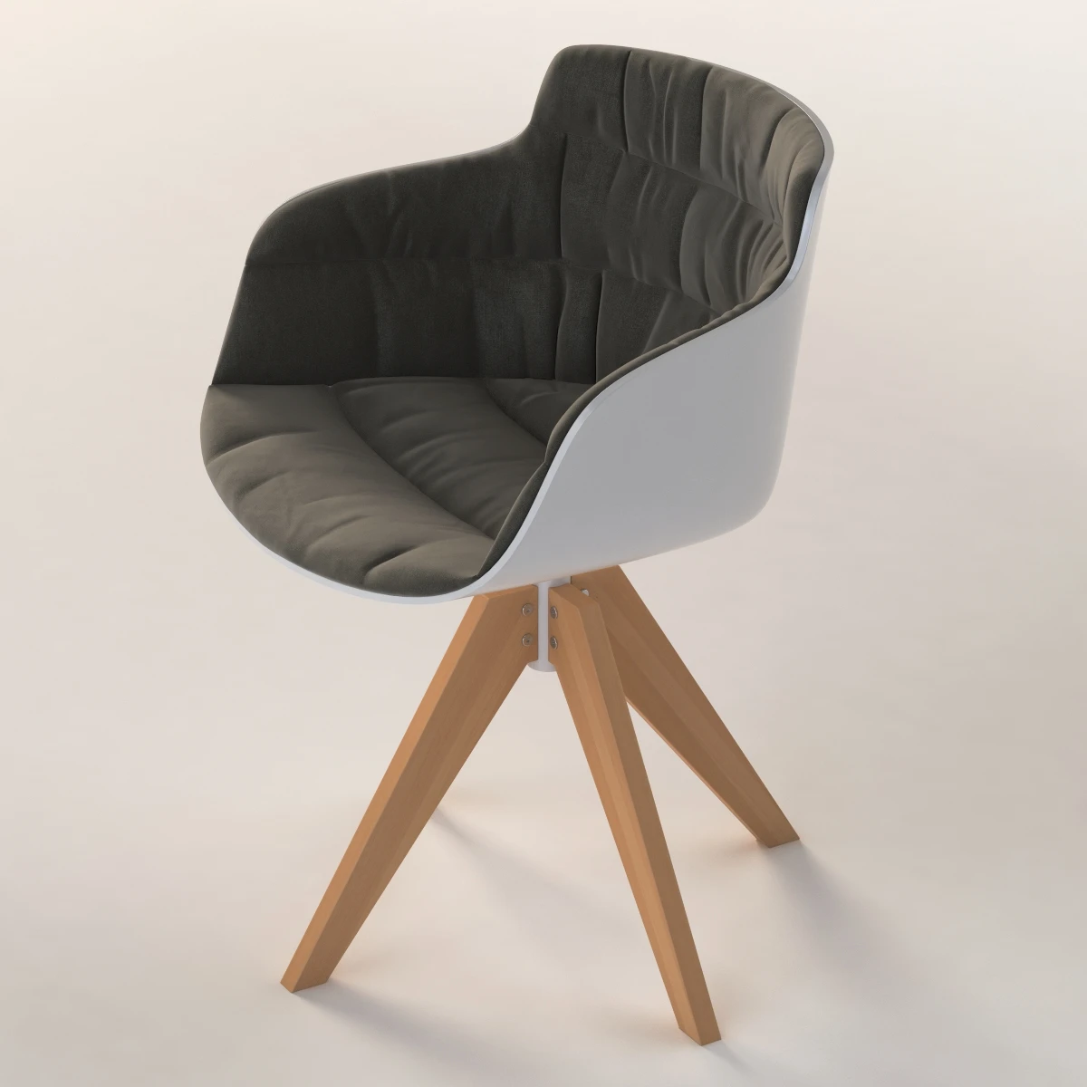 Flow Slim Armchair Padded With 4 Legged 3D Model_04