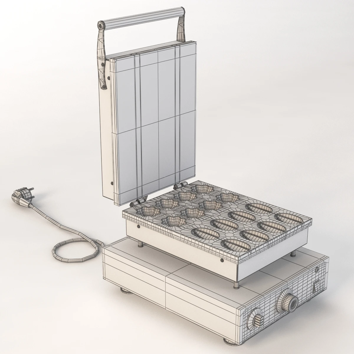 Flower Shape Waffle Maker 3D Model_017