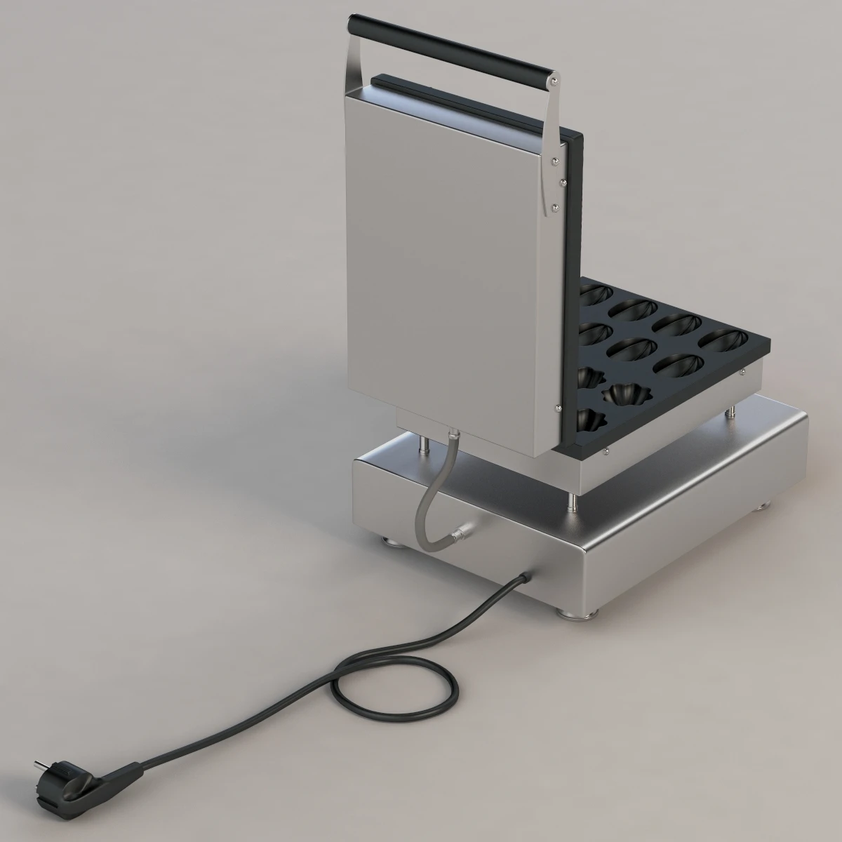 Flower Shape Waffle Maker 3D Model_07