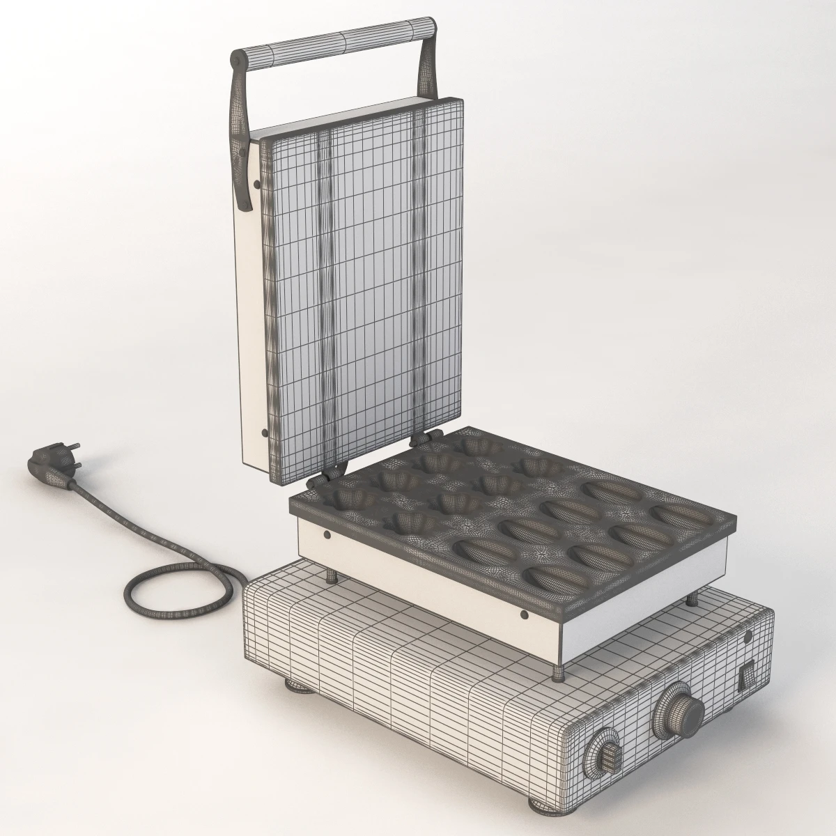 Flower Shape Waffle Maker 3D Model_016