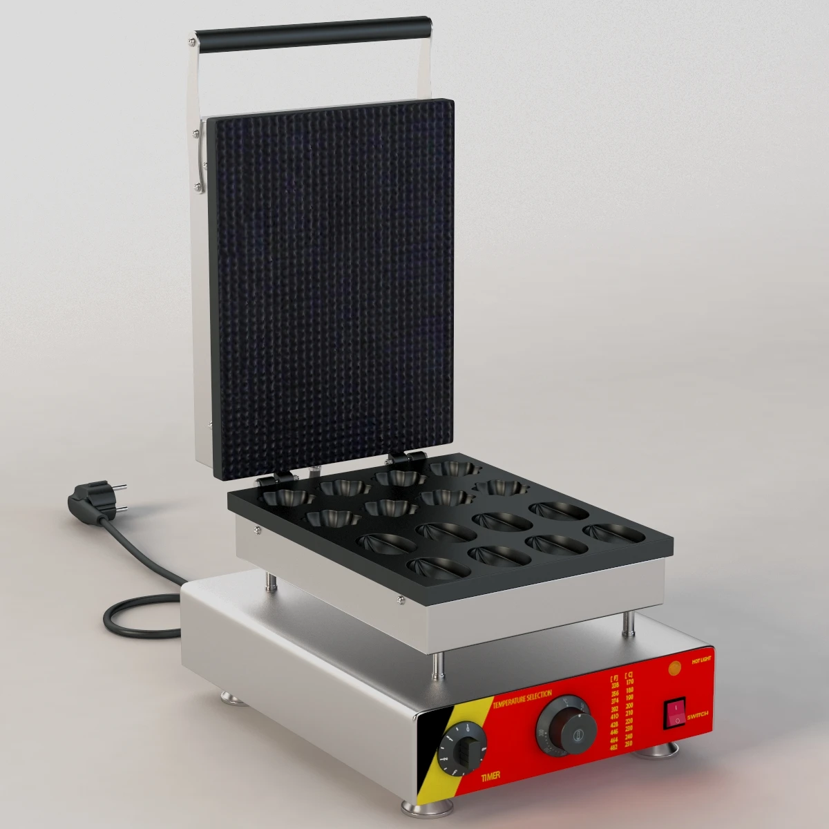 Flower Shape Waffle Maker 3D Model_01