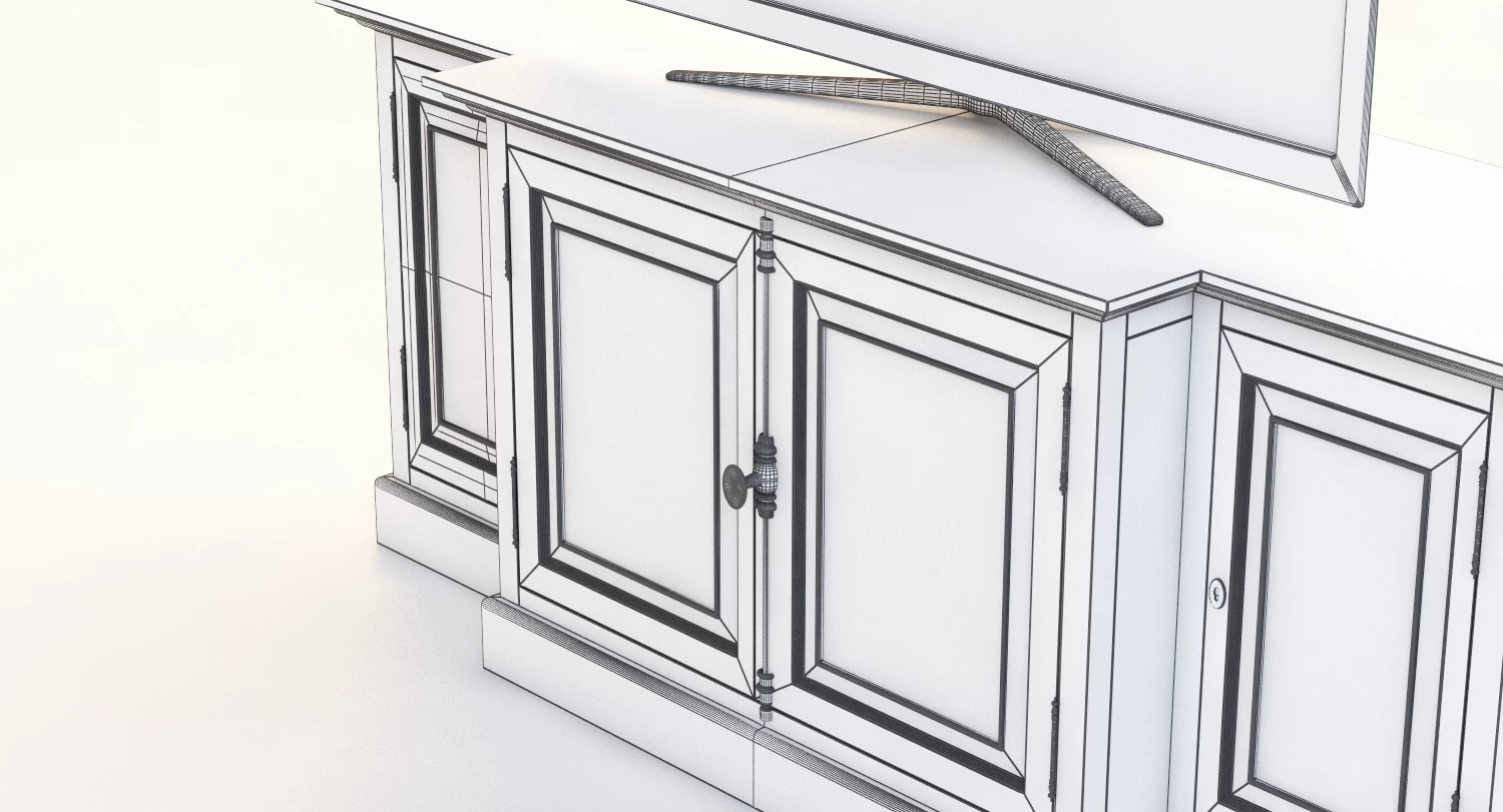 FRENCH PANEL 80in MEDIA CONSOLE 3D Model_06