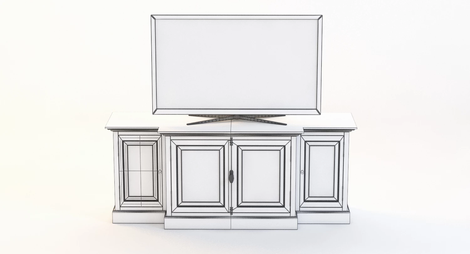 FRENCH PANEL 80in MEDIA CONSOLE 3D Model_03