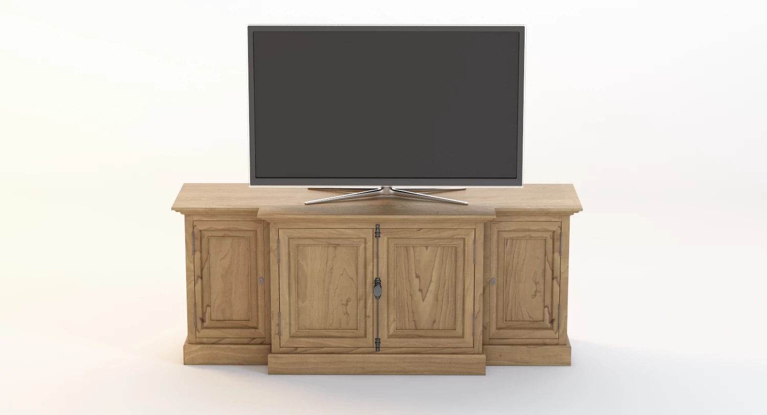 FRENCH PANEL 80in MEDIA CONSOLE 3D Model_01