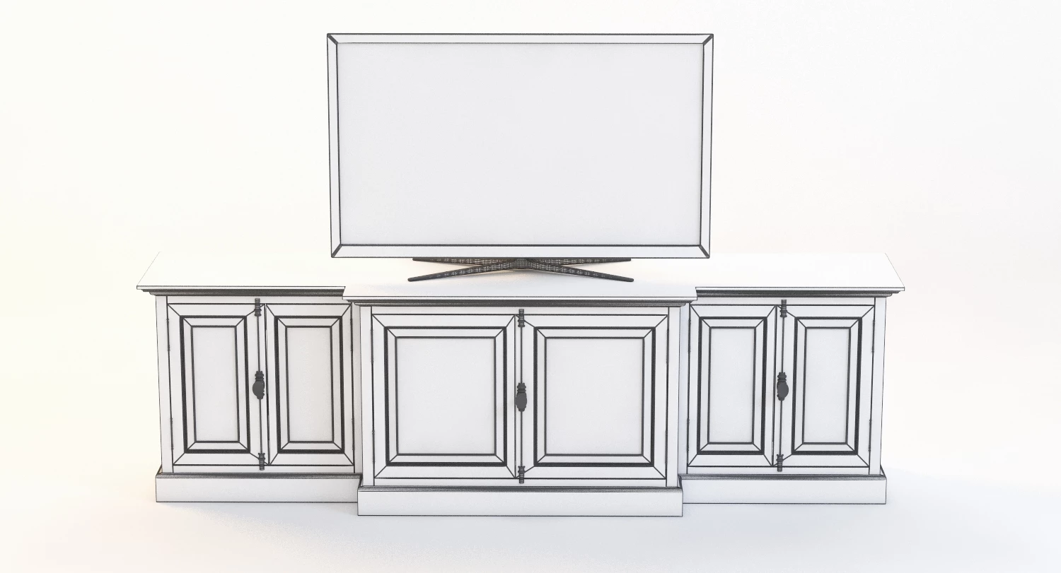 French Panel Media Console 3D Model_03