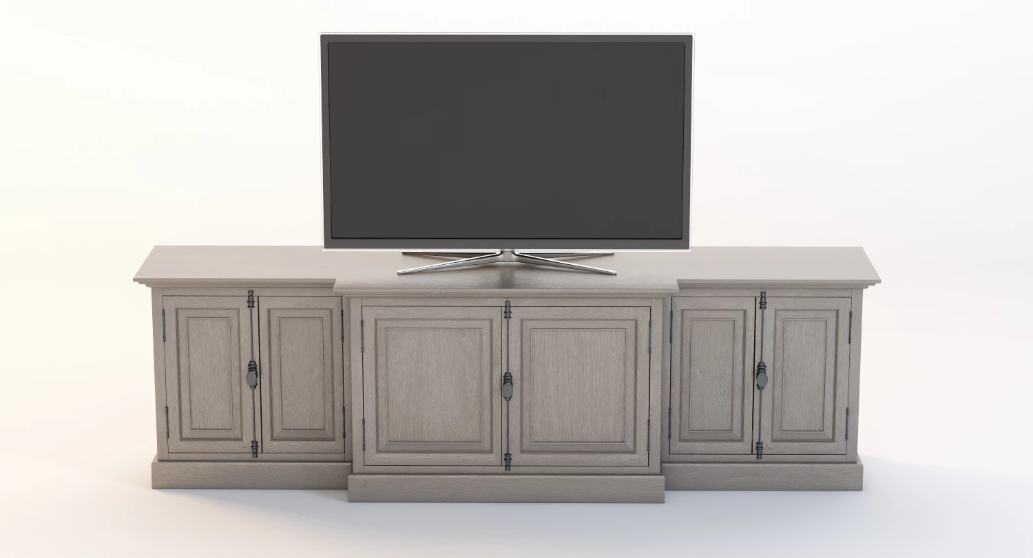 French Panel Media Console 3D Model_01