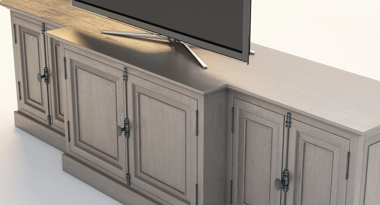 French Panel Media Console 3D Model_05