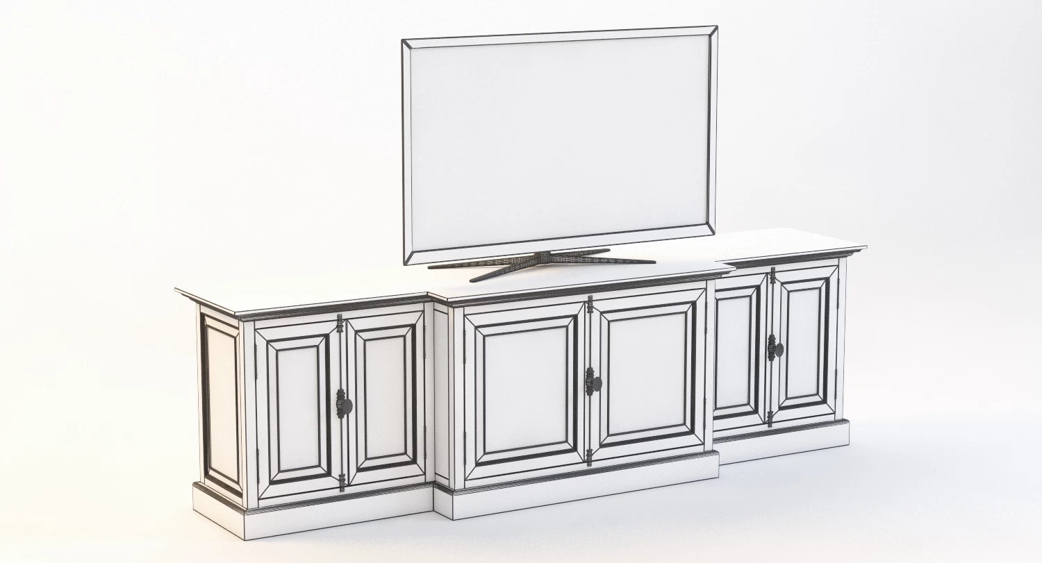 French Panel Media Console 3D Model_011