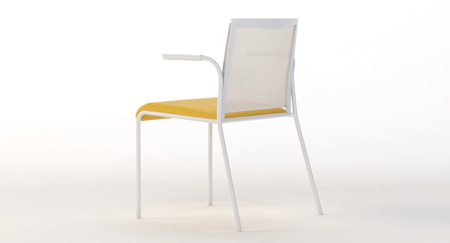 Gaber Teckel B Mesh Arm Chair By Eurolinea 3D Model_09