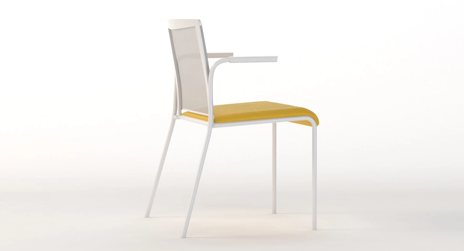 Gaber Teckel B Mesh Arm Chair By Eurolinea 3D Model_07