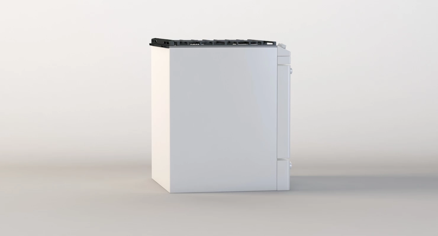 General Electric 30 White Slide In Convection Oven Gas Range 3D Model_04