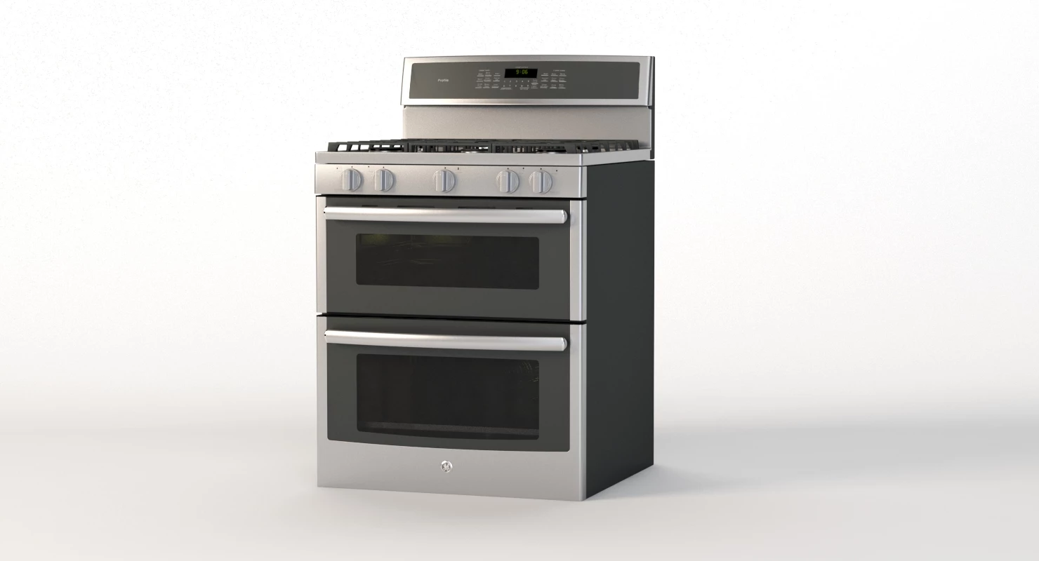 General Electric Free Standing Gas Double Oven Convection Range 3D Model_010