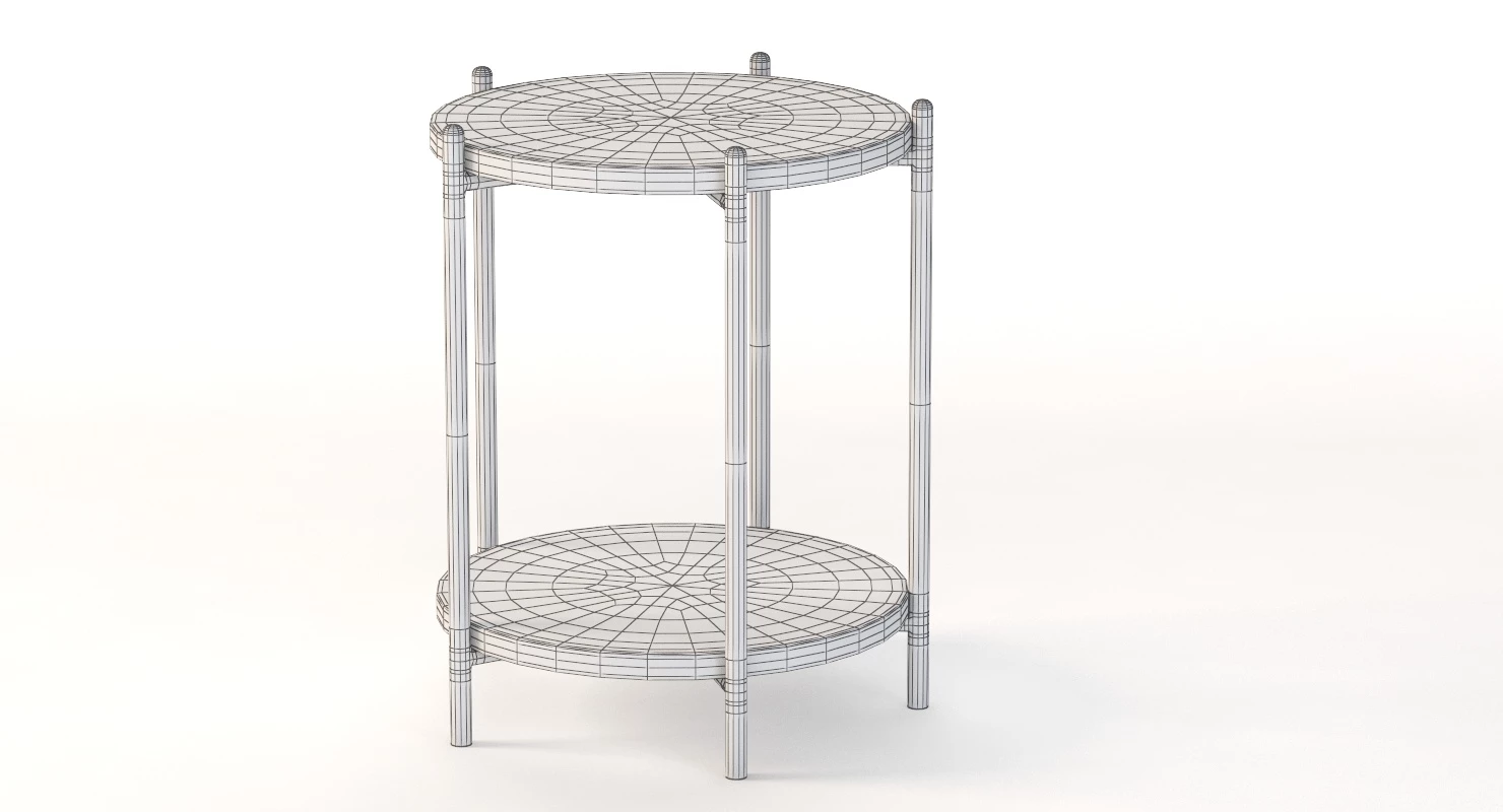 Hooker Furniture Melange Blythe Round Marble Accent Table 3D Model_05