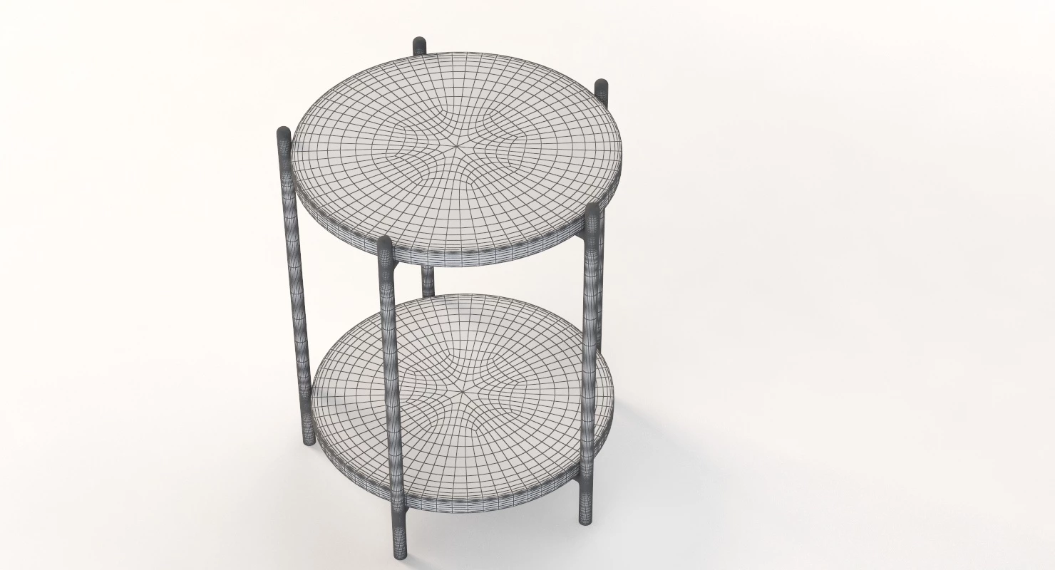 Hooker Furniture Melange Blythe Round Marble Accent Table 3D Model_06