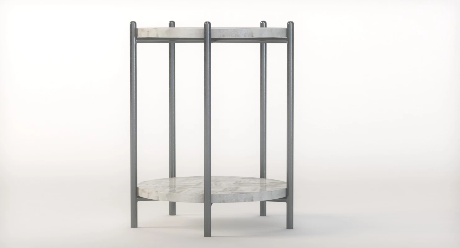 Hooker Furniture Melange Blythe Round Marble Accent Table 3D Model_013