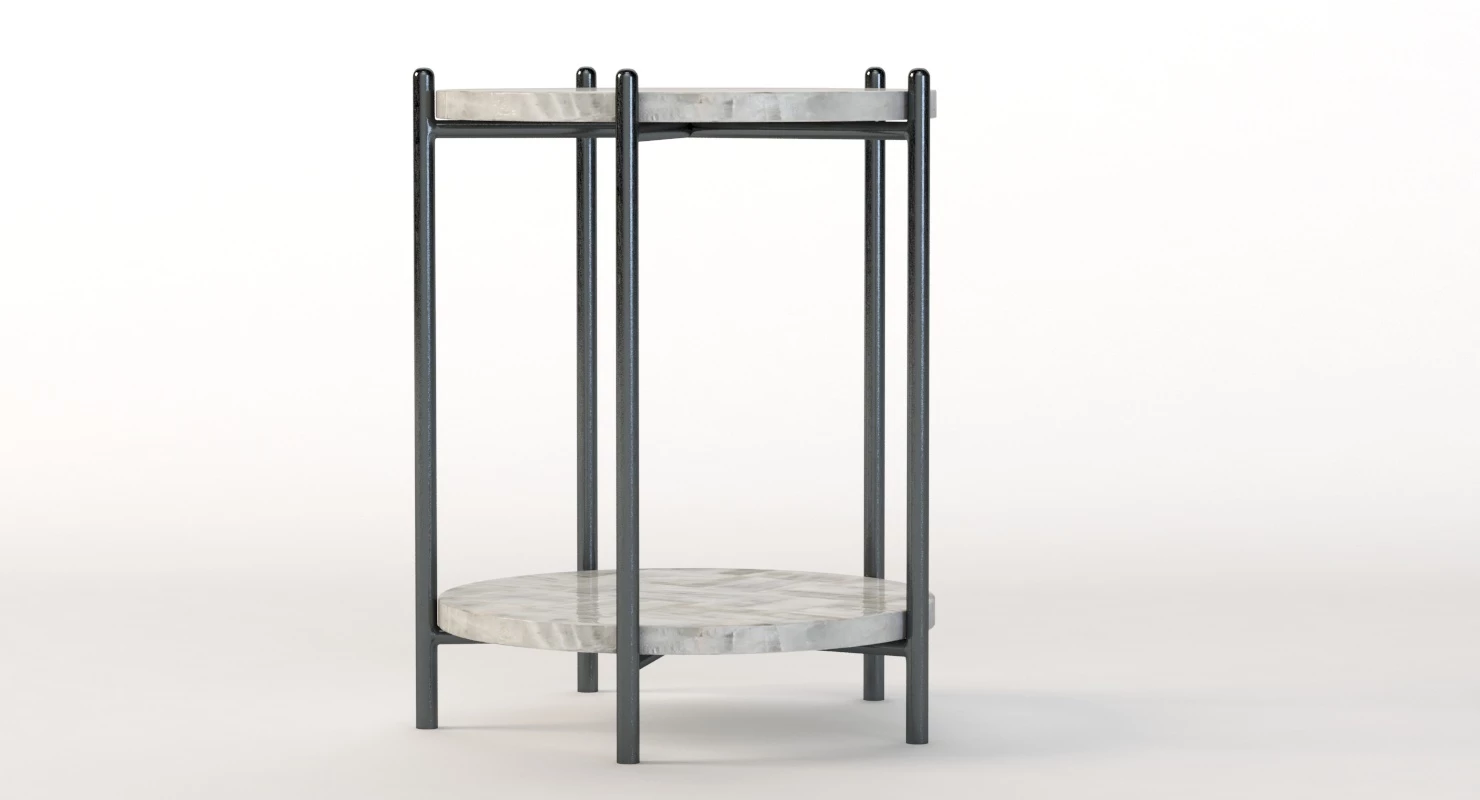 Hooker Furniture Melange Blythe Round Marble Accent Table 3D Model_014