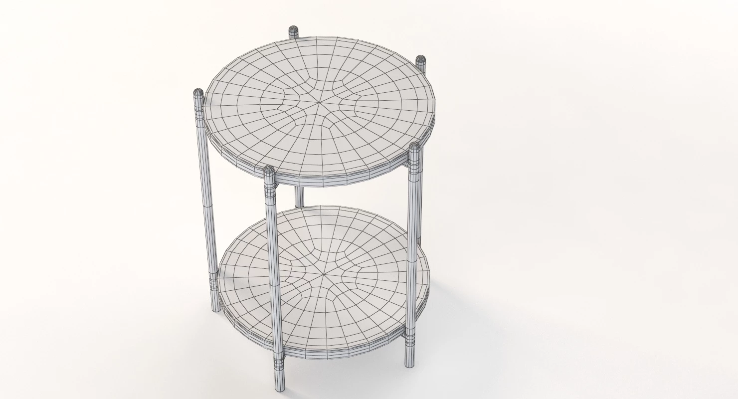 Hooker Furniture Melange Blythe Round Marble Accent Table 3D Model_07