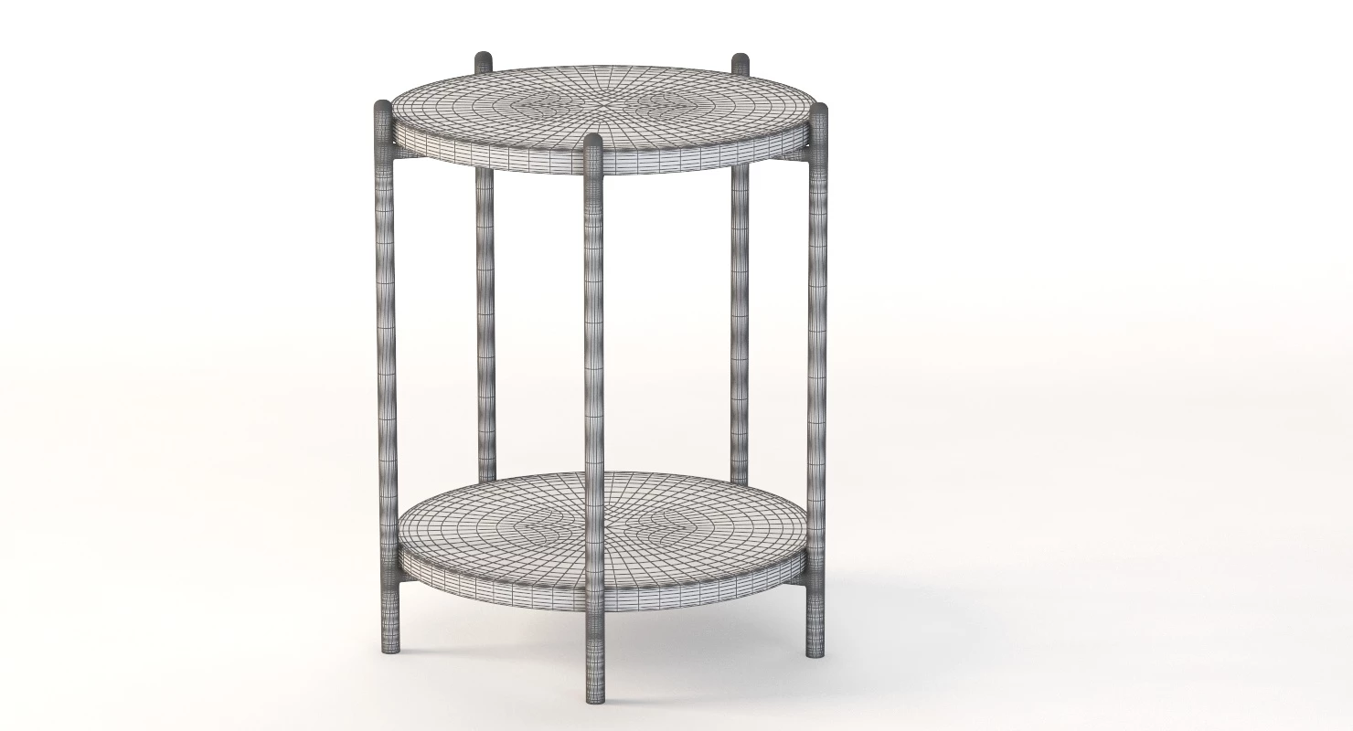 Hooker Furniture Melange Blythe Round Marble Accent Table 3D Model_04