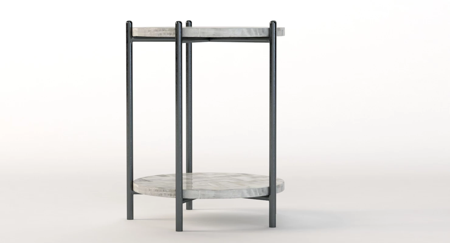 Hooker Furniture Melange Blythe Round Marble Accent Table 3D Model_09