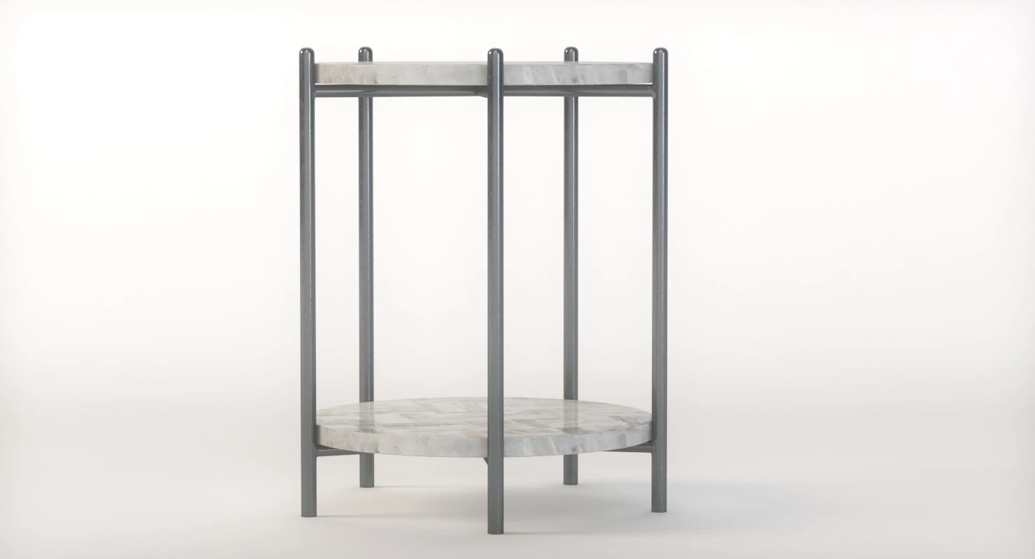 Hooker Furniture Melange Blythe Round Marble Accent Table 3D Model_012