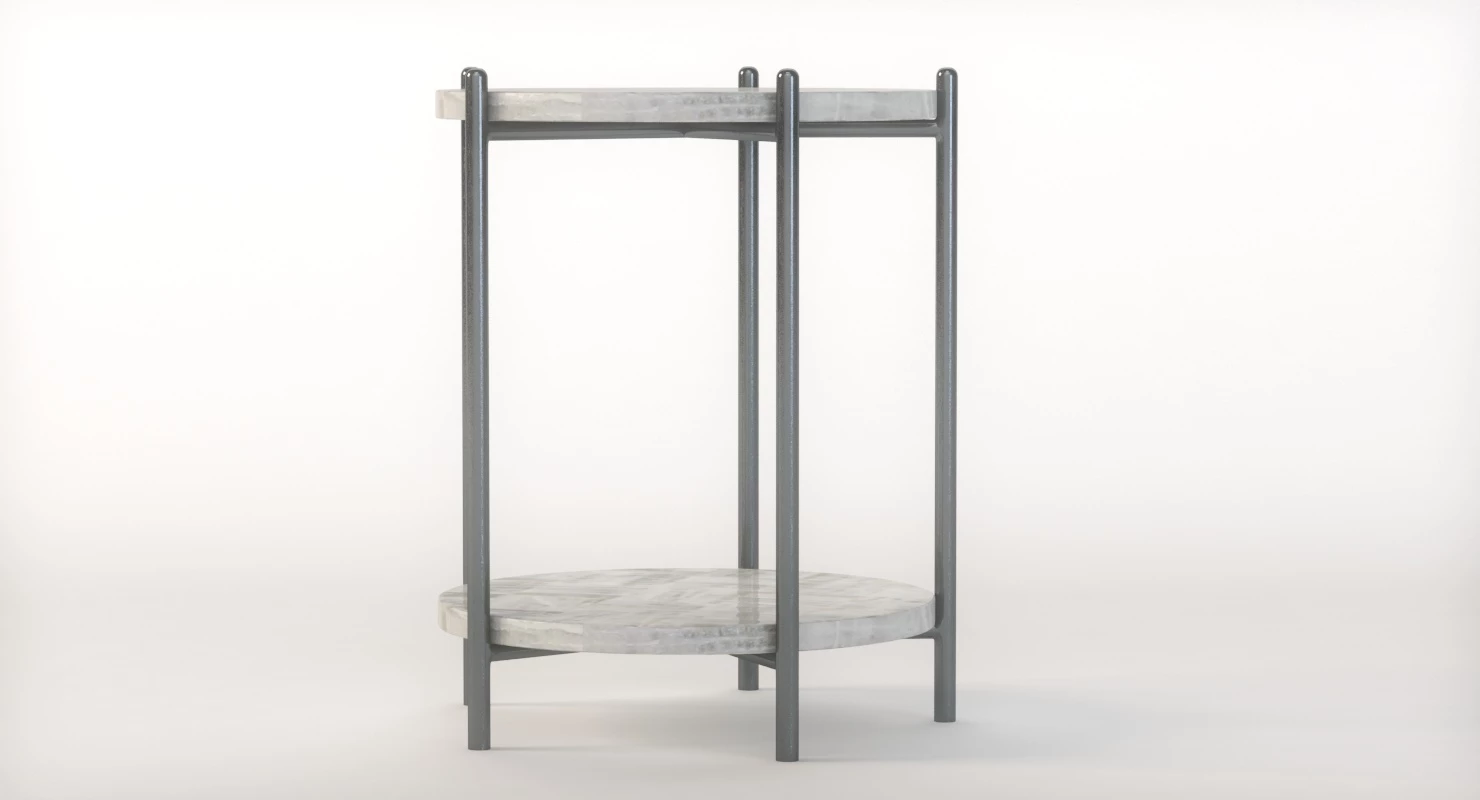 Hooker Furniture Melange Blythe Round Marble Accent Table 3D Model_010