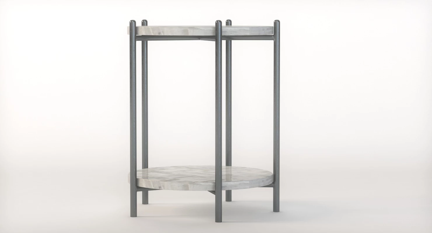 Hooker Furniture Melange Blythe Round Marble Accent Table 3D Model_011