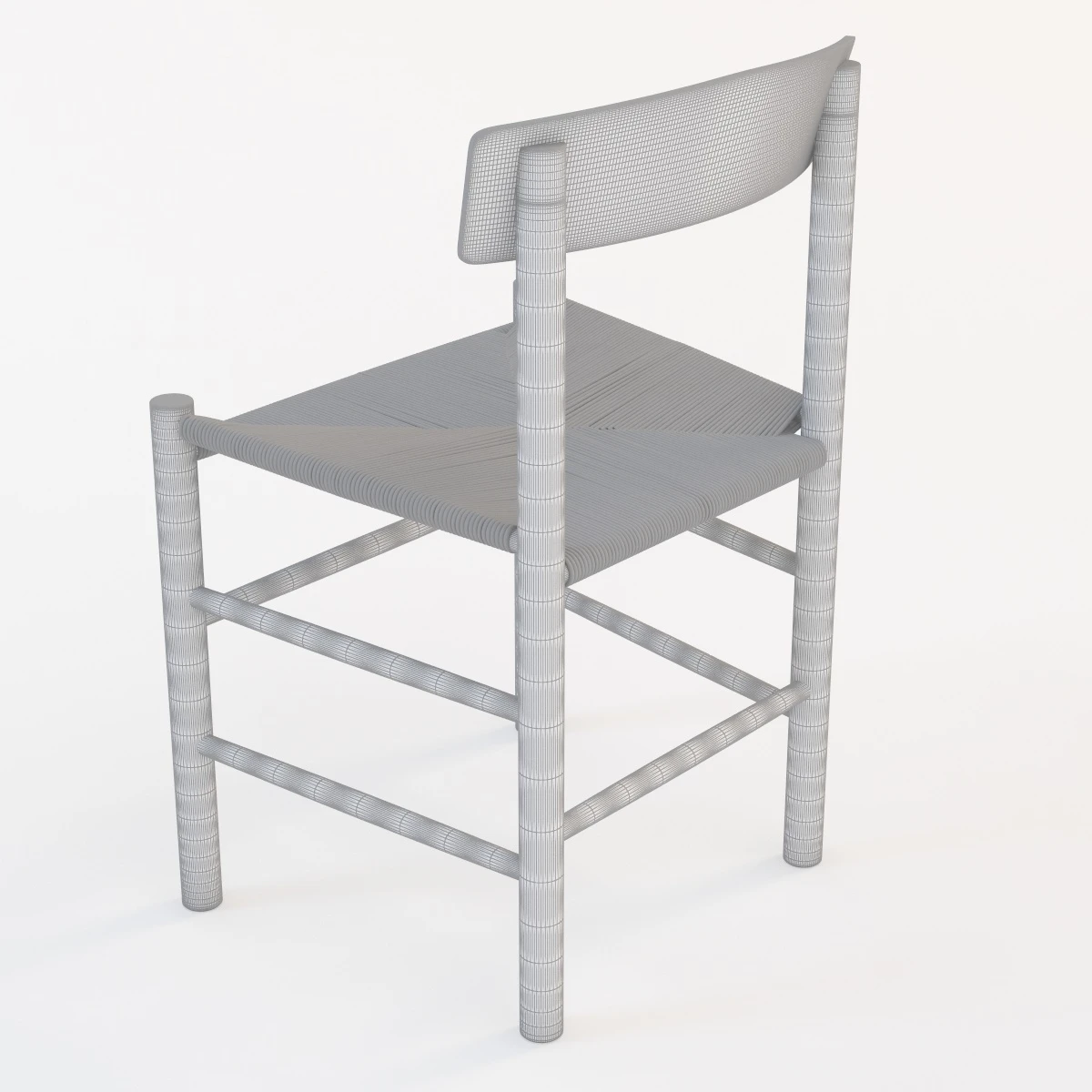 Hoto Fredericia J 39 Wooden Chair 3D Model_013