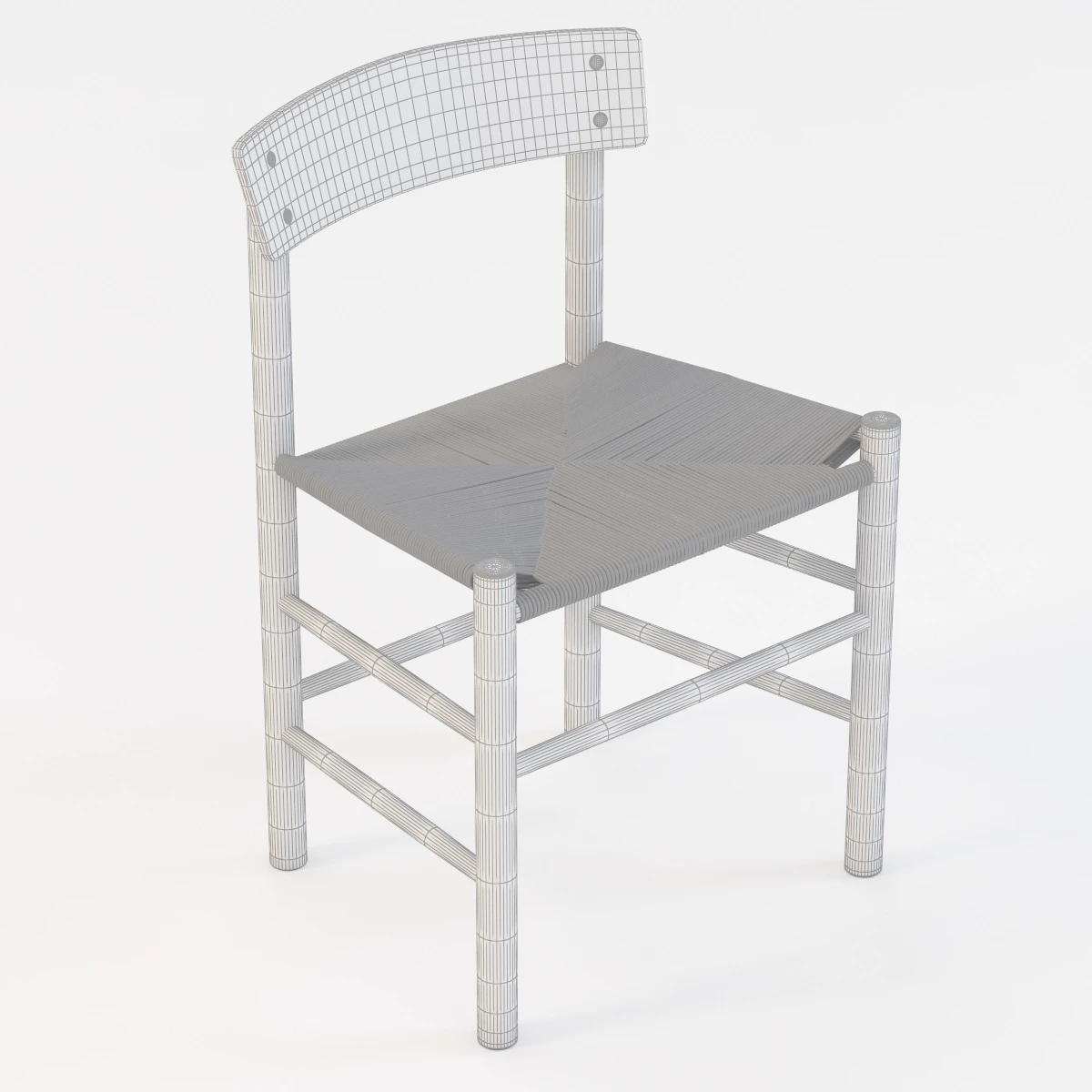 Hoto Fredericia J 39 Wooden Chair 3D Model_012